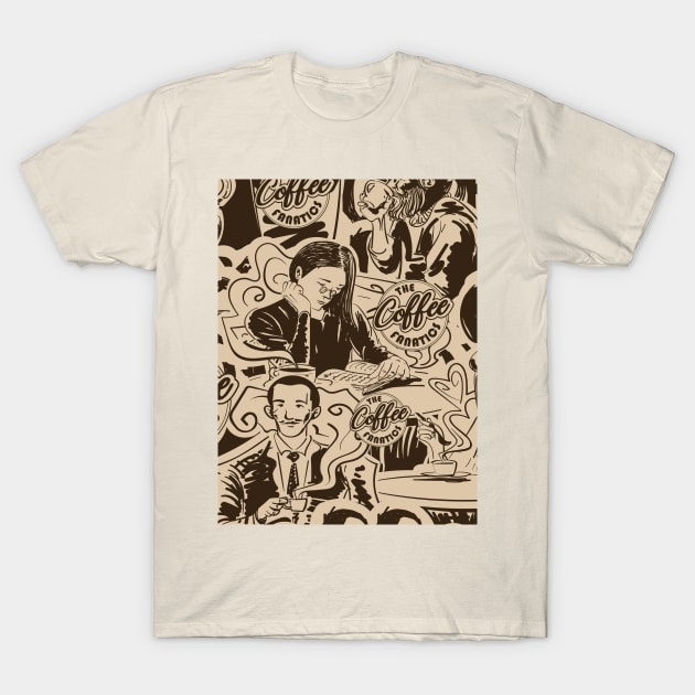 Jazz coffee pattern T-Shirt by Muse